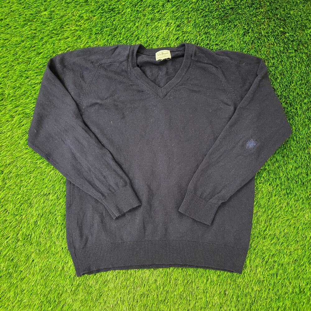 Vintage 90s MOD LL-Bean Sweater Womens Large 21x24 Black USA